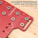 2-in-1 Cabinet Door Drilling Locator Template for Hinge and Handle Installation, Alloy Woodworking Punch Positioner with Scale Marks for Drawer Wardrobe File Cabinet Hardware Mounting (2-in-1 Cabinet Hinge & Handle Drilling Jig)