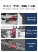 2-in-1 Cabinet Door Drilling Locator Template for Hinge and Handle Installation, Alloy Woodworking Punch Positioner with Scale Marks for Drawer Wardrobe File Cabinet Hardware Mounting (2-in-1 Cabinet Hinge & Handle Drilling Jig)
