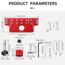 2-in-1 Cabinet Door Drilling Locator Template for Hinge and Handle Installation, Alloy Woodworking Punch Positioner with Scale Marks for Drawer Wardrobe File Cabinet Hardware Mounting (2-in-1 Cabinet Hinge & Handle Drilling Jig)