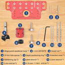 2-in-1 Cabinet Door Drilling Locator Template for Hinge and Handle Installation, Alloy Woodworking Punch Positioner with Scale Marks for Drawer Wardrobe File Cabinet Hardware Mounting (2-in-1 Cabinet Hinge & Handle Drilling Jig)