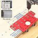 2-in-1 Cabinet Door Drilling Locator Template for Hinge and Handle Installation, Alloy Woodworking Punch Positioner with Scale Marks for Drawer Wardrobe File Cabinet Hardware Mounting (2-in-1 Cabinet Hinge & Handle Drilling Jig)