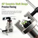 45° Eccentric Manual Copper Tube Expander Tool with Metric and Imperial Steel Clamp Plate for HVAC Refrigeration Condenser Piping Water Plumbing Installation and DIY Copper Pipe Projects (Silver, S)