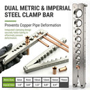 45° Eccentric Manual Copper Tube Expander Tool with Metric and Imperial Steel Clamp Plate for HVAC Refrigeration Condenser Piping Water Plumbing Installation and DIY Copper Pipe Projects (Silver, S)