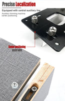 Multifunctional Aluminum Router Base Slotting Jig for Woodworking, Adjustable Trimming Machine Base with Scale for Furniture Making, Cabinet Installation, Hidden Connector Grooving and Hardware Pre-installation (Slotting Jig with Transparent Guard, S)