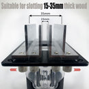 Multifunctional Aluminum Router Base Slotting Jig for Woodworking, Adjustable Trimming Machine Base with Scale for Furniture Making, Cabinet Installation, Hidden Connector Grooving and Hardware Pre-installation (Slotting Jig with Transparent Guard, S)