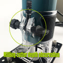 Multifunctional Aluminum Router Base Slotting Jig for Woodworking, Adjustable Trimming Machine Base with Scale for Furniture Making, Cabinet Installation, Hidden Connector Grooving and Hardware Pre-installation (Slotting Jig with Transparent Guard, S)