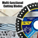 4.5" Multi-Material Diamond Blade - Zero Compromise, Max Durability, Cut Any Material Instantly, Diamond Multi Purpose Saw Blade, for Angle Grinder, for Stone, Tile, Concrete, Brick & Metal