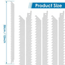 6PCS Reciprocating Saw Blade Set 12in Stainless Steel Saw Blades 3TPI Big Tooth Unpainted Saw Blades for Frozen Meat Bones Turkey Beef