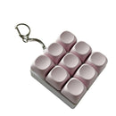 Mechanical Keyboard  Toy 3x3 Tester Tactile Clicky Sensory Keypad Keychain for Stress Relief Portable Pocket Sized Desk Accessory with Metal Clasp for Adults