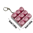 Mechanical Keyboard  Toy 3x3 Tester Tactile Clicky Sensory Keypad Keychain for Stress Relief Portable Pocket Sized Desk Accessory with Metal Clasp for Adults