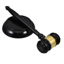 1Set Solid Wood Auction Sale Hammer Black Judge Gavel for Party and Executive Use