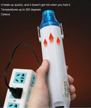 Portable Mini Handheld Hot Air Gun,200℃ Handheld Portable Hot Air Gun, for Shrink Wrapping, Epoxy Resin Supplies (White)