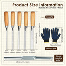 5Pcs Steel Pointing Trowel, Ergonomic Solid Wood Grips, Dual Semicircular Polished Heads, for Tile Wall Grouting Repair