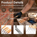 5Pcs Steel Pointing Trowel, Ergonomic Solid Wood Grips, Dual Semicircular Polished Heads, for Tile Wall Grouting Repair