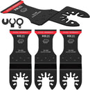 4Pcs Carbide Oscillating Saw Blades Set Universal Oscillating Multitool Blades Multipurpose Cutting Oscillating Tool Blades with 3 Spacer Adapters for Cutting Wood Metal Screws