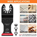 4Pcs Carbide Oscillating Saw Blades Set Universal Oscillating Multitool Blades Multipurpose Cutting Oscillating Tool Blades with 3 Spacer Adapters for Cutting Wood Metal Screws