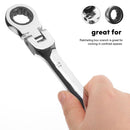 Flexible Ratcheting Wrench with Plated Steel, Ideal for Repairs in Tight and Hard-to-Reach Spaces