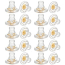 10 Pairs Silicone Earring Backs, 18K Gold Transparent Earring Backs Replacements for Heavy Earrings, Hypoallergenic and Comfortable
