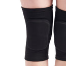 2Pcs Black Thick Sponge Knee Supports with Breathable Elastic Fabric for Sports Safety