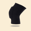 2Pcs Black Thick Sponge Knee Supports with Breathable Elastic Fabric for Sports Safety