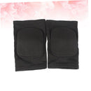2Pcs Black Thick Sponge Knee Supports with Breathable Elastic Fabric for Sports Safety