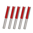 5Pcs Two Flute Straight Router Bits 12.7mm Diameter Grooving/Rebating/Mortising