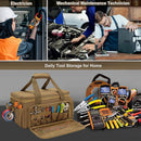 14 Inch Tool Bag Wide Mouth Tool Organizer with Adjustable Shoulder Strap & Ergonomic Handle Large Capacity Utility for Electrician Plumber,Portable Tools Bags Organizer Toolbag for plumbing