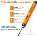 USB Portable Wireless/Plug-in Dual-Mode Soldering Iron: 3s Fast Heating up to 450℃, 3 Temp Settings, Type-C Powered – Your Ideal Tool for Electronic Repairs!(3-head black gear)