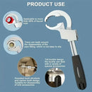 Heavy Duty Plumbing Wrench, 80mm Jaw, ABS Handle, Ideal for Narrow Areas(RED Insert card installation)
