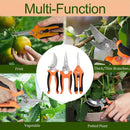 3-Piece Stainless Steel Garden Pruning Shears Set - Effortless Spring, Safety Lock, for Trimming, Harvesting & Plant Care(yellow)