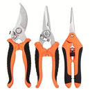 3-Piece Stainless Steel Garden Pruning Shears Set - Effortless Spring, Safety Lock, for Trimming, Harvesting & Plant Care(yellow)