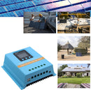 MPPT Solar Charge Controller 60A, Blue, LCD Display, Dual USB, 12V/24V/36V/48V
