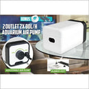 Black Aquarium Oxygen Pump with Dual Outlets for Fish Tank and Pond, 2x90L/h