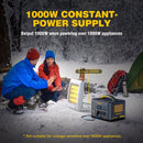 1000W 1408Wh Solar Generator 10A Black Portable Power Station