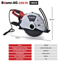 BAUMR-AG 2400W Electric Concrete Saw 355mm Demolition Cutter Wet Dry Demo Tool Circular Cutting
