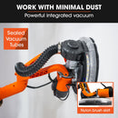 Unimac 225mm 750W Telescopic Long Reach Dry Wall Sander Kit, Foldable, Vacuum System, LED Worklight, 6x Sanding Discs
