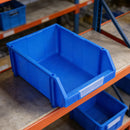 2 Pcs Thickened Slanted Plastic Storage Box for Screws Nuts Crafts Storage Use - Blue