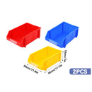 2 Pcs Thickened Slanted Plastic Storage Box for Screws Nuts Crafts Storage Use - Red