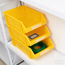 2 Pcs Thickened Slanted Plastic Storage Box for Screws Nuts Crafts Storage Use - Yellow