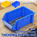 2PCS Thickened Slanted Plastic Storage Box for Screws Nuts Crafts Storage Use - Blue