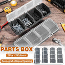 4-Grid Parts Storage Box Plastic Electronic Hardware Accessory Case with Lid ﻿ - Black