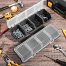 4-Grid Parts Storage Box Plastic Electronic Hardware Accessory Case with Lid ﻿ - Black