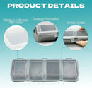 4-Grid Parts Storage Box Plastic Electronic Hardware Accessory Case with Lid ﻿ - Black