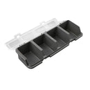 4-Grid Parts Storage Box Plastic Electronic Hardware Accessory Case with Lid ﻿ - Black