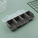 4-Grid Parts Storage Box Plastic Electronic Hardware Accessory Case with Lid ﻿ - Grey