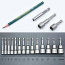 14 Pcs Magnetic Hex Socket Nut Driver Set, 1/4 Inch Hex Shank, 6-19mm
