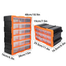 Tool Storage Bin Parts Organizer Drawers Cabinet Box Chest Plastic With Dividers - 18 Drawers