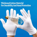 12 Pairs Cotton Work Gloves Breathable Knit L Black XL White - XL