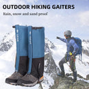 Blue Breathable Nylon Waterproof Hiking Leg Gaiters and Snow Boot Gaiters (Fleece Lining) - Unisex Adjustable Sand & Mud Protection for Mountaineering & Desert Trekking, L Size