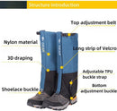 Orange Breathable Nylon Waterproof Hiking Leg Gaiters and Snow Boot Gaiters (Fleece Lining) - Unisex Adjustable Sand & Mud Protection for Mountaineering & Desert Trekking, M Size